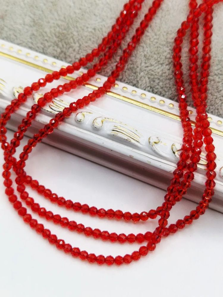 Cristale roșu transparent de 3mm - 1 buc [1]