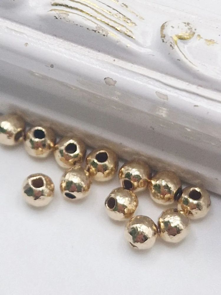 Distanțiere lovitura de ciocan, aur filat, 4mm - 1 buc [1]