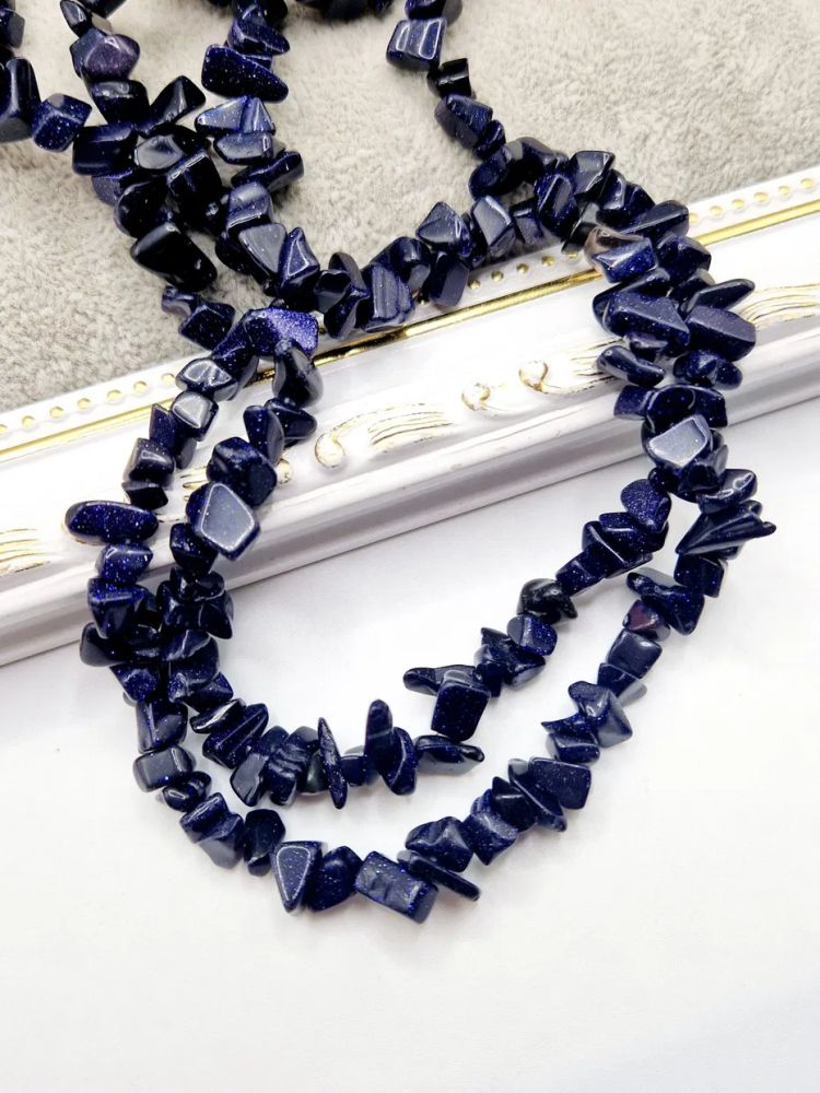 Goldstone albastru, chips mediu 26cm - 1 șirag [2]