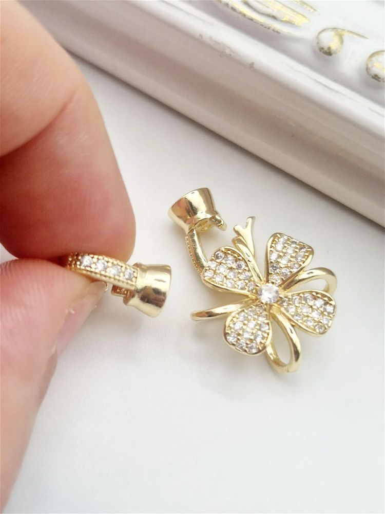 Închizătoare cubic zirconia floare - 1 buc [2]