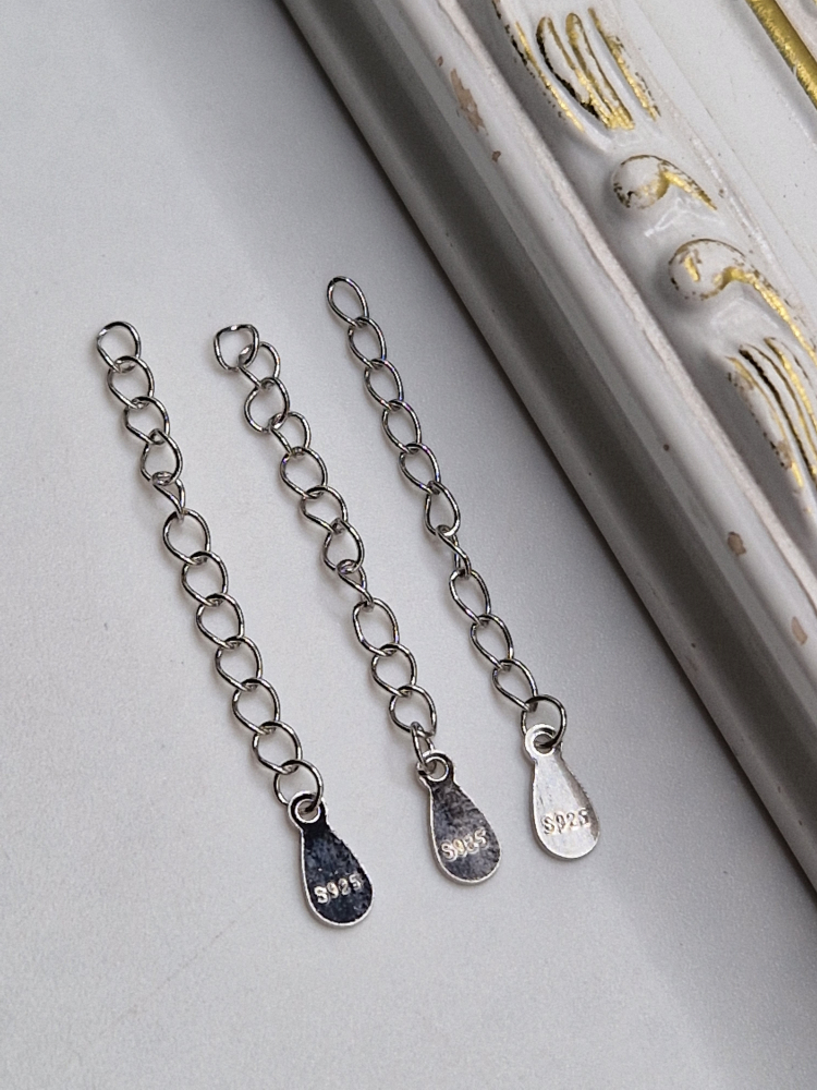 Lanț prelungitor din argint rodiat 4cm - 1 buc [2]