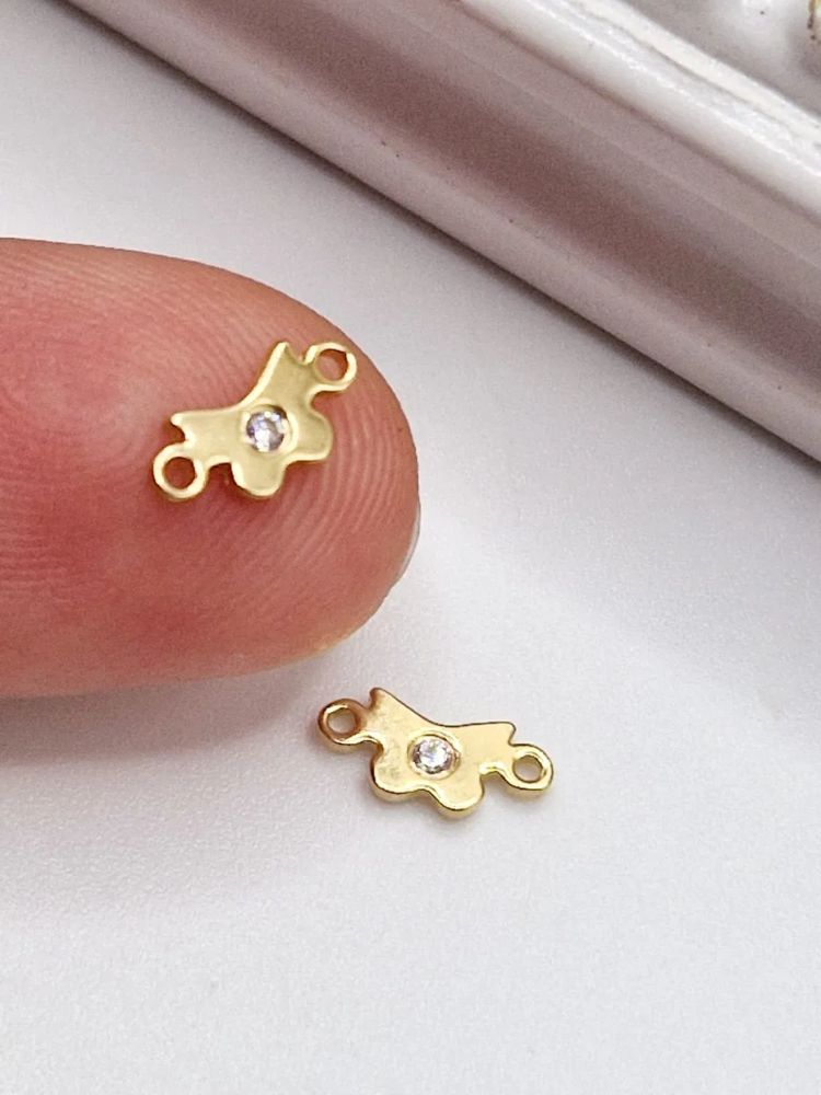 Link fluture cu stras 8x4mm aur filat - 1 buc [2]