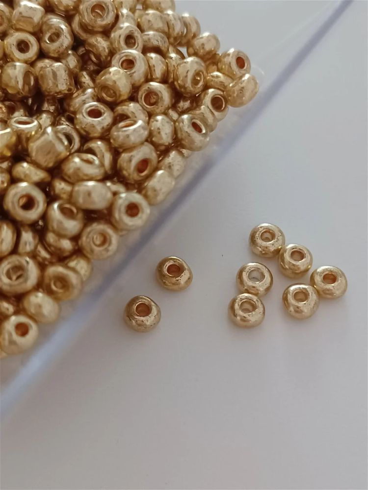Mărgele de nisip, 4mm, Rodiate auriu [2]