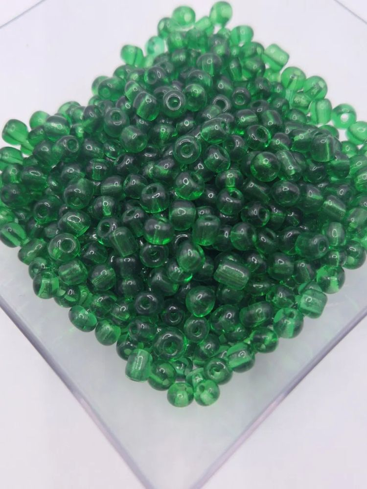 Mărgele de nisip, verde transparent, 4mm [1]