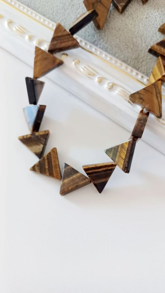 Ochi de tigru, triunghi 14mm, cod tigru2 - 1 buc triunghi [2]