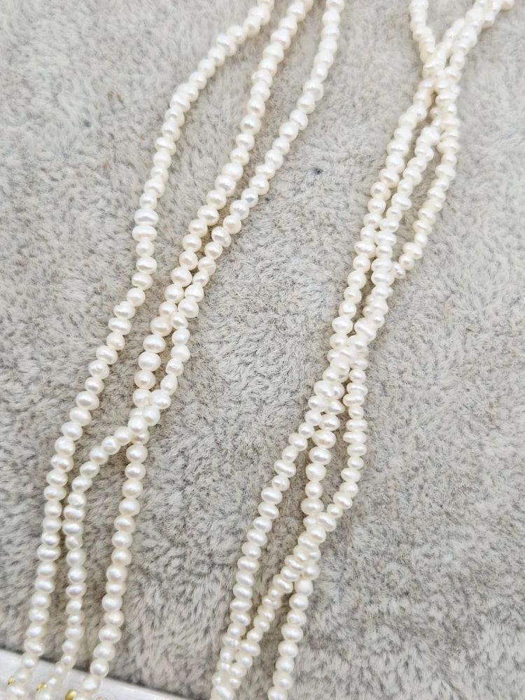 Perle albe 2mm - 1 sirag scurt 20cm [1]