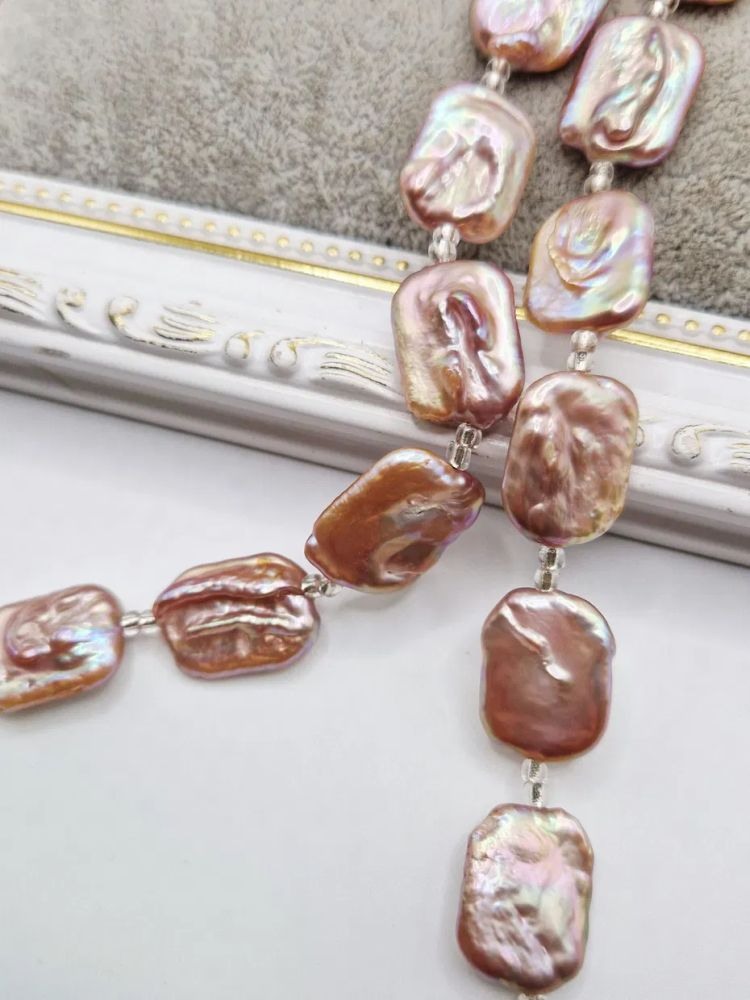 Perle lila baroc, dreptunghi 19x14.5mm - 1buc [1]