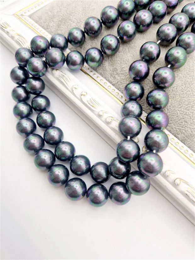 Perle tip Mallorca, negru hematit 12mm - 1 buc [2]