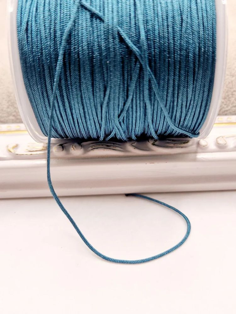 Șnur dandelion, nylon, mătăsos, turcoaz închis 1mm - 1m [1]