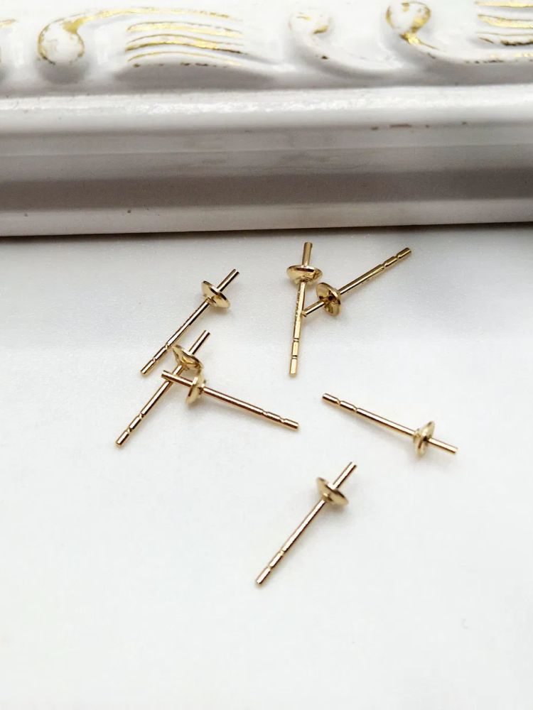 Tortiță cercei cu tijă 11x3mm, gold filled - 1 buc [1]