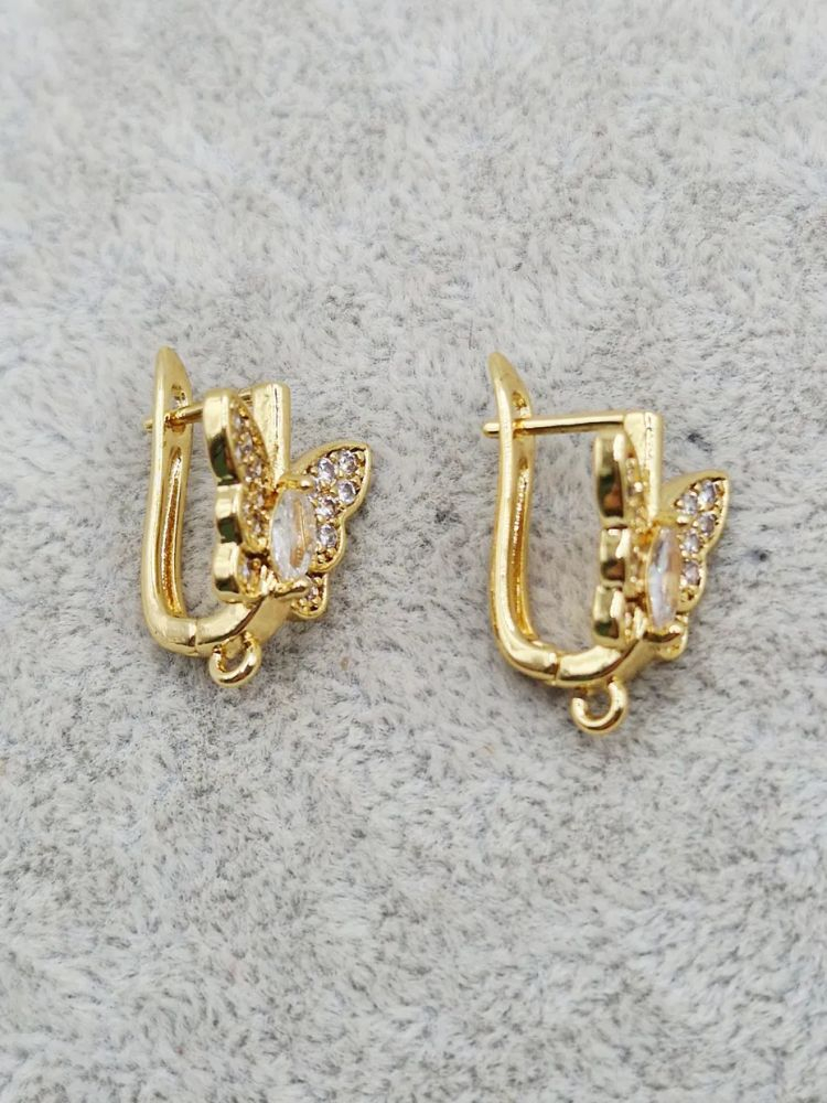Tortiță cercei cubic zirconia fluture 18k- 1 pereche [2]