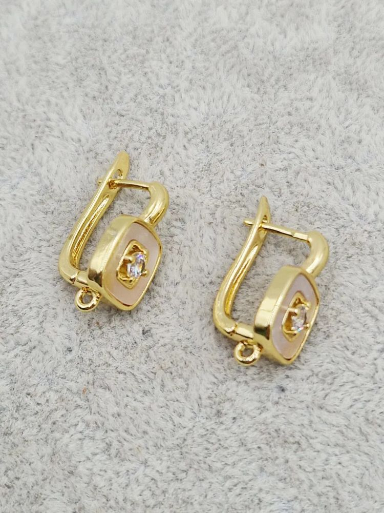 Tortiță cubic zirconia sidef 18k - 1 pereche [2]