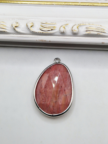 PANDANTIVE - Pandantiv petala rodonit in rama argintie