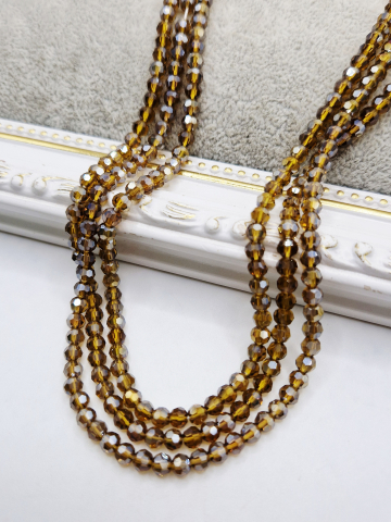 MĂRGELE - Cristale rondele dark honey 4mm - 1 buc cristal