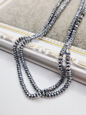 Hematit - Hematit rondele argintii 4x2mm