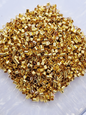 Aliaj auriu - Crimpi aurii tubulari 2mm -1 gram