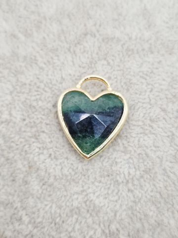 PANDANTIVE - Pandantiv inima in rama aurie din rubin in zoisit