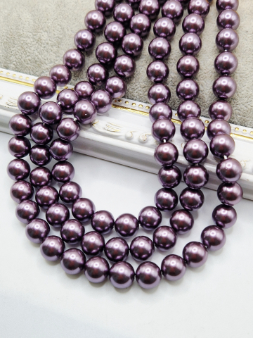 Perle tip Mallorca - Perla tip Mallorca mov strugure 10mm - 1 buc sfera