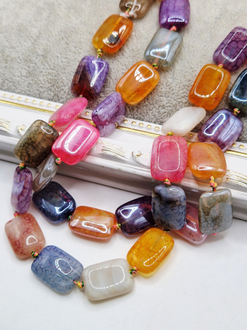 Agate - Agate dragon vein 18x13mm - 1 sir 20cm