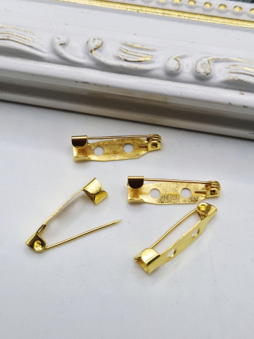 Aliaj auriu - Suport broșă auriu cu 2 orificii 20x5mm - 1 buc