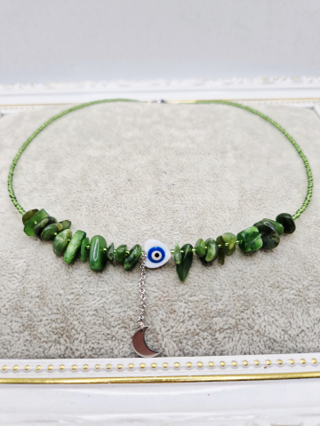 BIJUTERII HANDMADE - Colier Jad Canadian, inima sidef ochisor