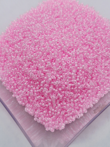 Miyuki 15/0 - Miyuki 1.5mm Pink Lined Crystal - 5g Orificiu 0.7mm Aprox. 1347 bucăți