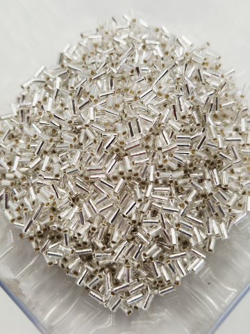 Tubulare - Miyuki tubulare 3x1.5mm, mici, Argintii