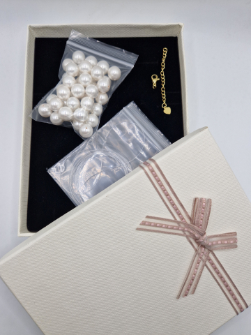 KITURI - Kit creativ - Colier din Perle tip Mallorca albe: