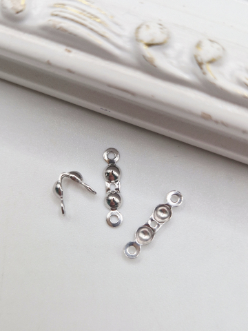 Argint - Capat de nod 6x3mm, cupa 2mm, orif 1mm argint - 1 buc