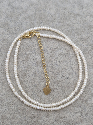 Coliere - Choker minimalist din perle naturale