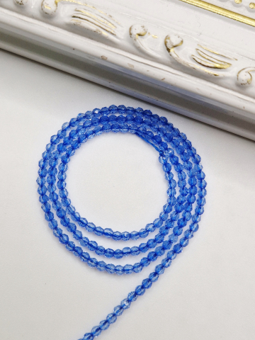 Cristale rondele 2mm - Cristale bleu 2mm - 1 sirag 18cm