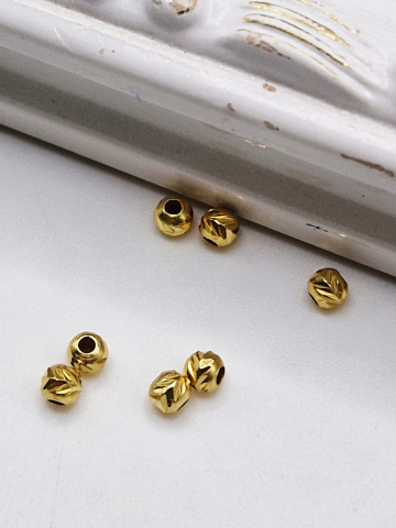 Argint - Bile argint aurit cu model 3mm - 1 buc bila