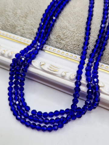 MĂRGELE - Cristale rondele albastru cerneala 4mm 