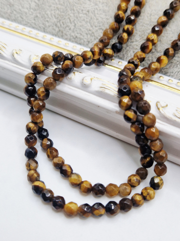 Ochi de tigru - Ochi de tigru fatetat 4mm