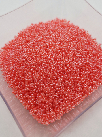 Miyuki 15/0 - Miyuki 1.5mm Coral Lined Crystal 0204- 5g Orificiu 0.7mm Aprox. 1347 bucăți