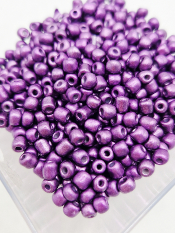 Mărgele de nisip/sticlă 4mm - Mărgele de nisip, mov inchis, 4mm - 30gr