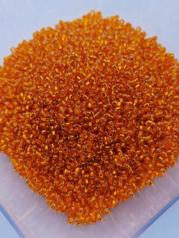 Miyuki 15/0 - Miyuki 1.5mm Silver Lined Orange- 5 g Orificiu 0.7mm Aprox. 1347 bucăți