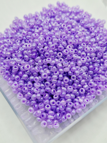 Mărgele de nisip/sticlă 2mm - Margele de nisip mov perlat 2mm - 30gr Punguta de 30gr. aprox. 2800 margele