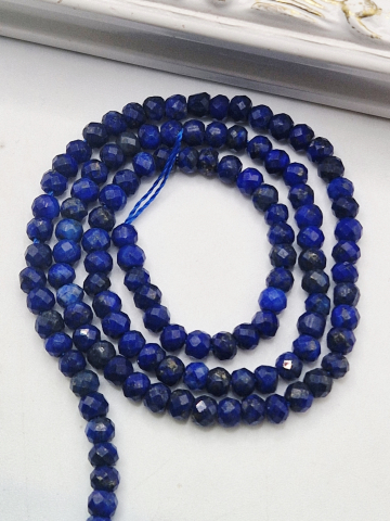 PIETRE SEMIPRETIOASE - Lapis lazuli fatetat 4mm - 1 sirag 19cm
