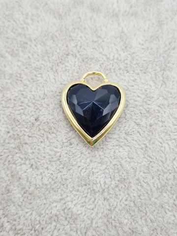 PANDANTIVE - Pandantiv inima in rama aurie din onix