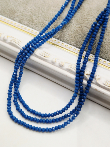 Cristale rondele 3mm - Cristale bleu de 3mm, se vinde la sirag de 19cm.
