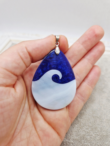PANDANTIVE - Pandantiv sidef lapis lazuli 47mm