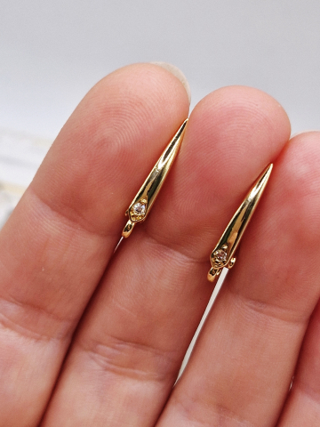 Aurite - Tortita placata cu aur 18k si zirconia - 1 pereche