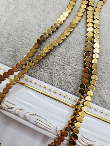 Hematit - Inima hematit aurie 4mm