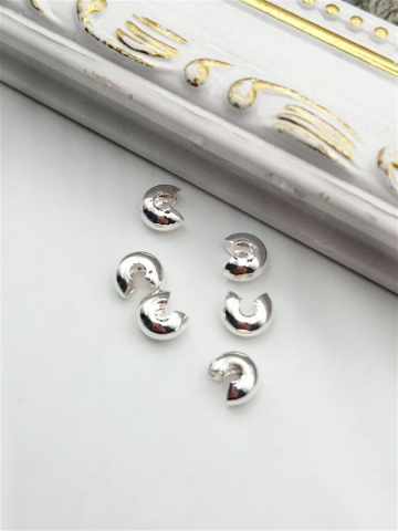Aliaj argintiu deschis - Acoperitor crimp argintiu 6mm - 1 buc