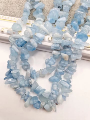 Chipsuri - Acvamarin, chips mediu 26cm - 1 șirag