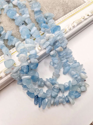 Acvamarin, chips mediu 26cm - 1 șirag [1]