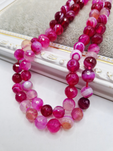Agate - Agate fucsia fatetate 8mm