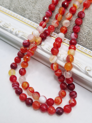 Agate - Agate fatetate, roscat, 6mm - 1 buc agata
