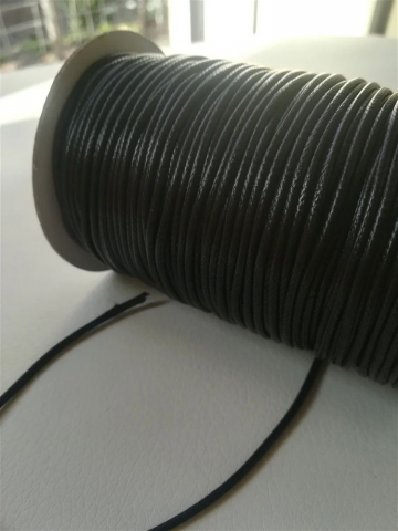 Șnur - Ață cerată, neagră, grosime 2mm - 1m